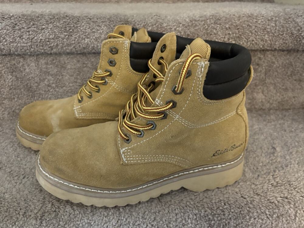 Eddie Bauer Rick Tan Men's Waterproof Boots Size 9 Hiking RBX Highland Point